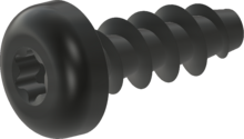 STP39A0600160B, Schraube für Thermoplaste, STP39A 6.0x16.0 - T25, Stahl, vergütet, ZnNi min. 5µm, schwarz passiviert, getempert, versiegelt