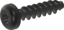 STP39A0600250B, vis pour thermoplastique, STP39A 6.0x25.0 - T25, Acier,trempé et revenu, Zinc Nickel passivé noir, trempée, scéllée