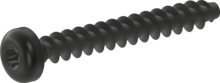 STP39A0600450B, Skruv för Plast, STP39A 6.0x45.0 - T25, stål, härdat, ZnNi svart-passiviserad/Cr-VI-fri, härdad, förseglad