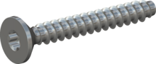 STP410160120S, Screw for Plastic, STP41 1.6x12.0 - T5, steel, hardened, zinc-plated 5-7 µm, baked, blue / transparent passivated