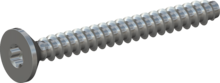 STP410160150S, Screw for Plastic, STP41 1.6x15.0 - T5, steel, hardened, zinc-plated 5-7 µm, baked, blue / transparent passivated