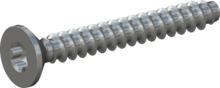STP410180140S, Screw for Plastic, STP41 1.8x14.0 - T6, steel, hardened, zinc-plated 5-7 µm, baked, blue / transparent passivated