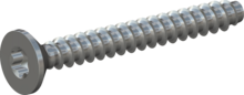 STP410180150S, Screw for Plastic, STP41 1.8x15.0 - T6, steel, hardened, zinc-plated 5-7 µm, baked, blue / transparent passivated