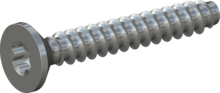 STP410250170S, Screw for Plastic, STP41 2.5x17.0 - T8, steel, hardened, zinc-plated 5-7 µm, baked, blue / transparent passivated