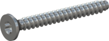 STP410250220S, Screw for Plastic, STP41 2.5x22.0 - T8, steel, hardened, zinc-plated 5-7 µm, baked, blue / transparent passivated