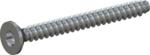 STP410250250S, Screw for Plastic, STP41 2.5x25.0 - T8, steel, hardened, zinc-plated 5-7 µm, baked, blue / transparent passivated