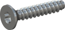 STP410300160S, Screw for Plastic, STP41 3.0x16.0 - T10, steel, hardened, zinc-plated 5-7 µm, baked, blue / transparent passivated