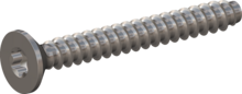 STP410300250C, Screw for Plastic, STP41 3.0x25.0 - T10, stainless-steel A4, 1.4578, bright, pickled and passivated