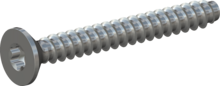 STP410300250S, Screw for Plastic, STP41 3.0x25.0 - T10, steel, hardened, zinc-plated 5-7 µm, baked, blue / transparent passivated