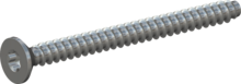 STP410300350S, Screw for Plastic, STP41 3.0x35.0 - T10, steel, hardened, zinc-plated 5-7 µm, baked, blue / transparent passivated