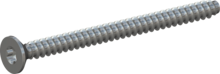 STP410300400S, Screw for Plastic, STP41 3.0x40.0 - T10, steel, hardened, zinc-plated 5-7 µm, baked, blue / transparent passivated