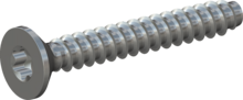 STP410350250S, Screw for Plastic, STP41 3.5x25.0 - T15, steel, hardened, zinc-plated 5-7 µm, baked, blue / transparent passivated