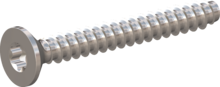 STP410350280C, Screw for Plastic, STP41 3.5x28.0 - T15, stainless-steel A4, 1.4578, bright, pickled and passivated
