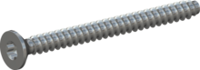 STP410350400S, Screw for Plastic, STP41 3.5x40.0 - T15, steel, hardened, zinc-plated 5-7 µm, baked, blue / transparent passivated