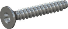 STP410400250S, Screw for Plastic, STP41 4.0x25.0 - T20, steel, hardened, zinc-plated 5-7 µm, baked, blue / transparent passivated