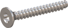 STP410400280C, Screw for Plastic, STP41 4.0x28.0 - T20, stainless-steel A4, 1.4578, bright, pickled and passivated