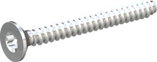STP410400380S, Screw for Plastic, STP41 4.0x38.0 - T20, steel, hardened, zinc-plated 5-7 µm, baked, blue / transparent passivated