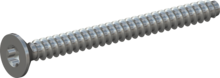STP410400450S, Screw for Plastic, STP41 4.0x45.0 - T20, steel, hardened, zinc-plated 5-7 µm, baked, blue / transparent passivated