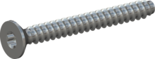 STP410450400S, Screw for Plastic, STP41 4.5x40.0 - T20, steel, hardened, zinc-plated 5-7 µm, baked, blue / transparent passivated