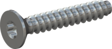 STP410500300S, Screw for Plastic, STP41 5.0x30.0 - T25, steel, hardened, zinc-plated 5-7 µm, baked, blue / transparent passivated