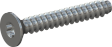 STP410500350S, Screw for Plastic, STP41 5.0x35.0 - T25, steel, hardened, zinc-plated 5-7 µm, baked, blue / transparent passivated