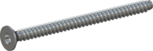 STP410500700S, Screw for Plastic, STP41 5.0x70.0 - T25, steel, hardened, zinc-plated 5-7 µm, baked, blue / transparent passivated