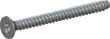 STP410600650S, Screw for Plastic, STP41 6.0x65.0 - T30, steel, hardened, zinc-plated 5-7 µm, baked, blue / transparent passivated