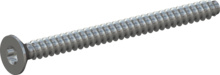 STP410600750S, Screw for Plastic, STP41 6.0x75.0 - T30, steel, hardened, zinc-plated 5-7 µm, baked, blue / transparent passivated