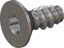 STP410700160E, Screw for Plastic, STP41 7.0x16.0 - T30, stainless-steel A2, 1.4567, bright, pickled and passivated