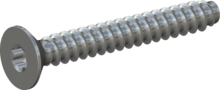 STP410800600S, Screw for Plastic, STP41 8.0x60.0 - T40, steel, hardened, zinc-plated 5-7 µm, baked, blue / transparent passivated