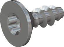 STP41A0400110S, Šroub pro termoplasty, STP41A 4.0x11.0 - T20, Temperovaná ocel, Pozinkovaná 5-7 µm, temperovaná, modrá, pasivovaná průhledně